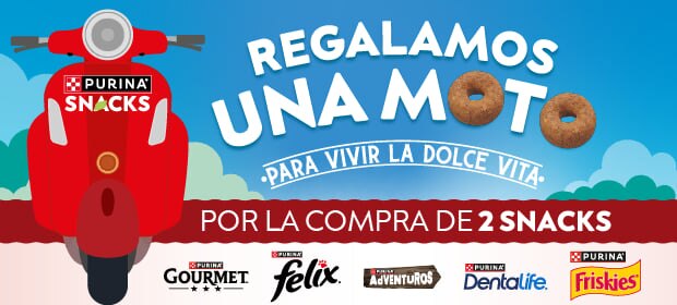 Gana una moto con Purina Snacks
