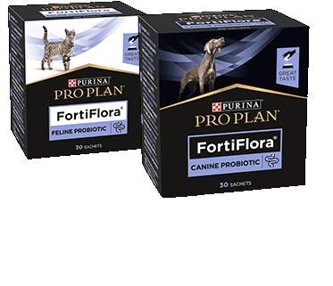 2 packs de Purina Pro Plan FortiFlora para gatos y para perro