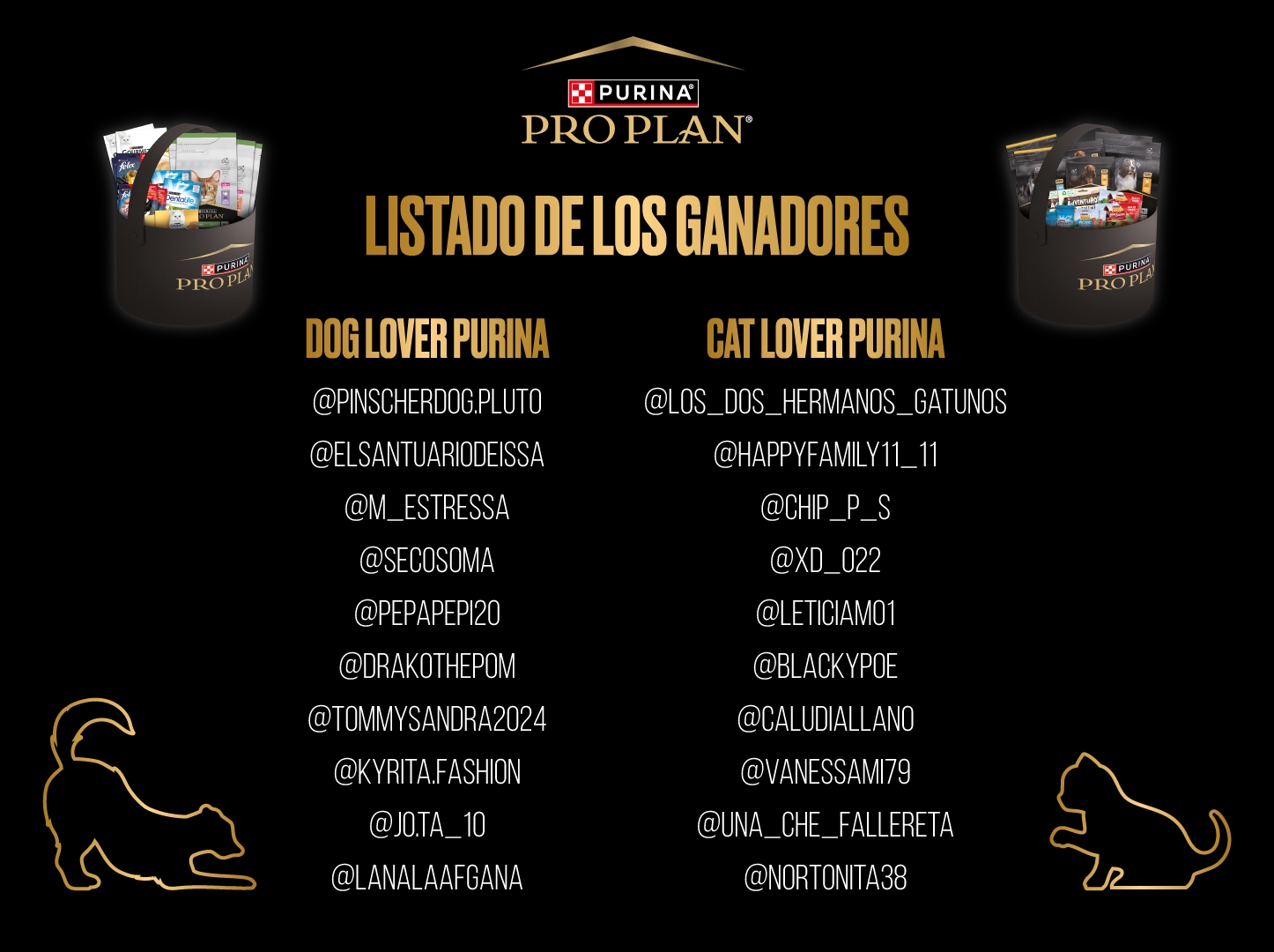 Listado de ganadores del Evento Winter