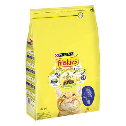 PURINA®  FRISKIES®  Adulto Gato con Bacalao y Verduras Vista Frontal