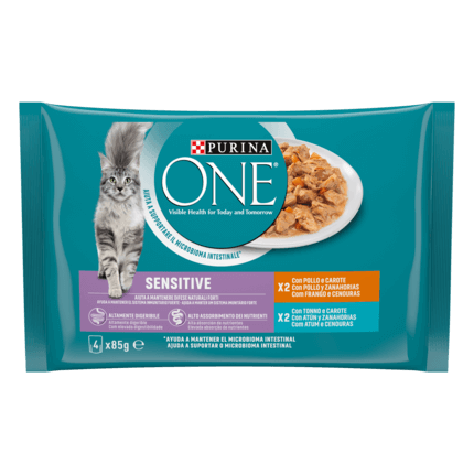 PURINA ONE® Sensitive Finas Láminas en Salsa 