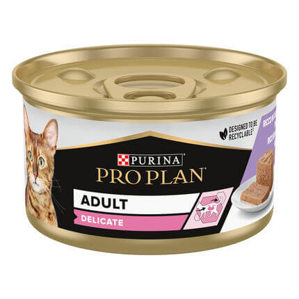 PURINA® PRO PLAN® Gato Adulto DELICATE Mousse rico en pavo