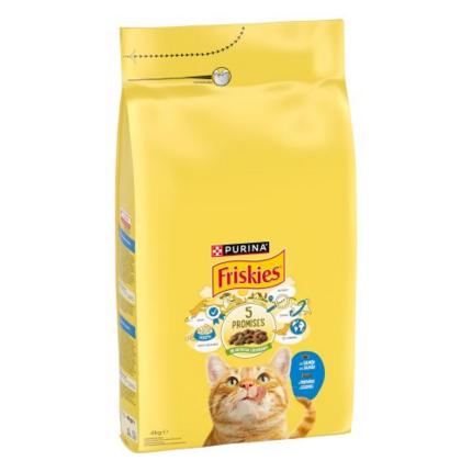 frontal de PURINA® FRISKIES® Adulto gato con Salmón y Verduras