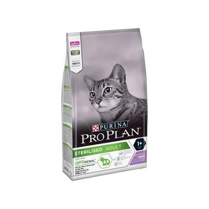 Saco Purina Pro Plan Sterilised Adult OptiRenal rico en pavo para gatos adultos esterilizados.