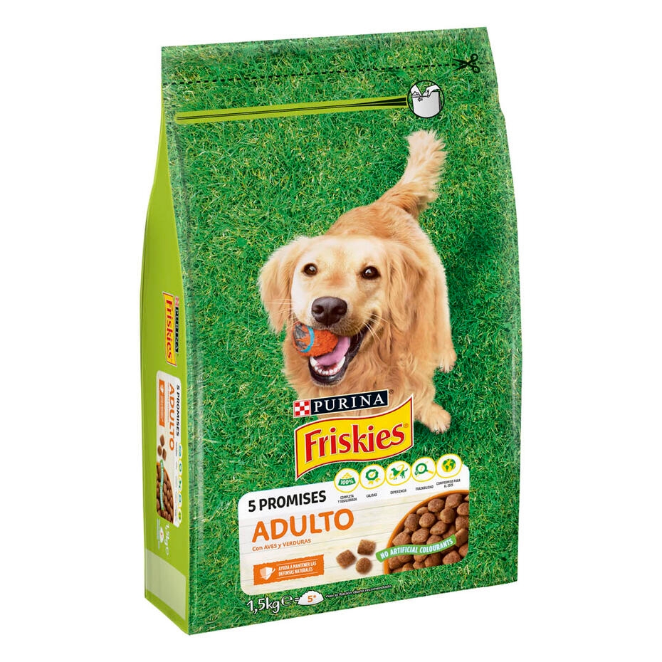 PURINA® FRISKIES® Adulto Aves Vista Frontal