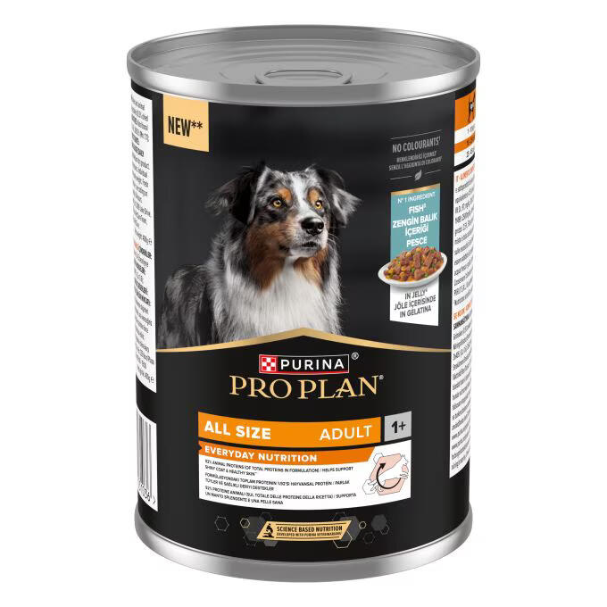 PURINA® PRO PLAN® All size Adult rico en Pescado en Gelatina. Lata