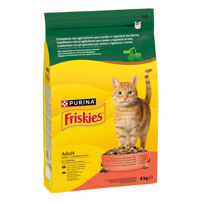PURINA® FRISKIES®  Adulto con Buey, Pollo y Verduras