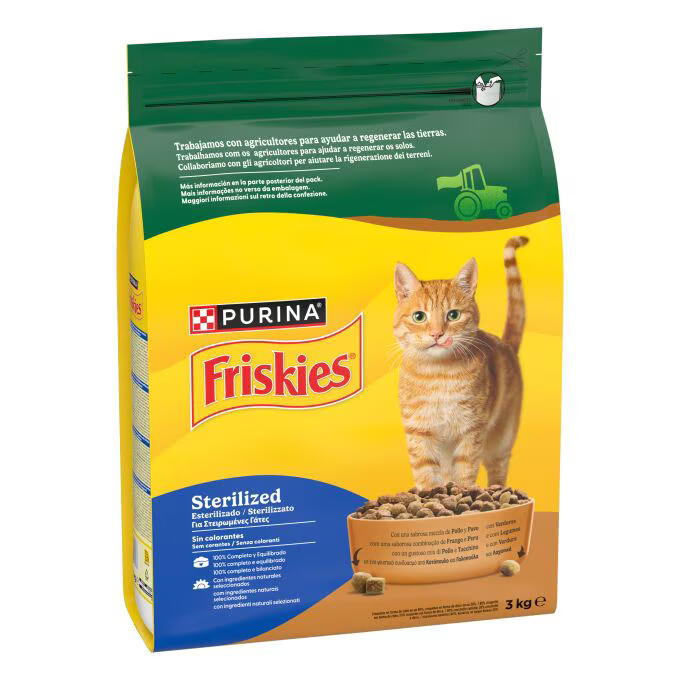 PURINA® FRISKIES®  Esterilizado con Pollo, Pavo y Verduras