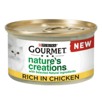 PURINA® GOURMET® NATURE'S CREATIONS Mini Filetes Rico en Pollo Vista Frontal