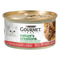 PURINA® GOURMET® NATURE'S CREATIONS Mini Filetes Rico en Buey Vista Frontal