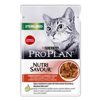 ​​PURINA® PRO PLAN® Gato esterilizado con Buey en Salsa Vista Frontal