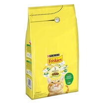 PURINA®  FRISKIES®  Adulto Gato con Conejo, Pollo y Verduras Vista Lateral