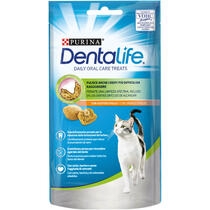 PURINA® DENTALIFE® snacks de pollo para gatos Vista Frontal