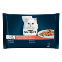 PURINA® GOURMET® PERLE Finas Láminas en Gelatina Vista Frontal