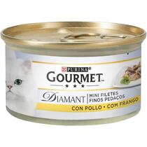 PURINA® GOURMET® DIAMANT Finas Lonchas de Carnes asadas con Pollo Vista Frontal