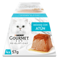 PURINA® GOURMET™ REVELATIONS™ Pirámide de Mousse, con Atún y cascada de Salsa Vista Frontal