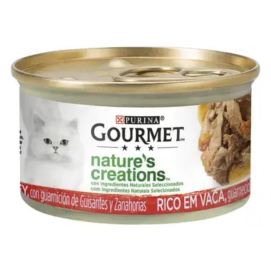 PURINA® GOURMET® NATURE'S CREATIONS Mini Filetes Rico en Buey Vista Frontal