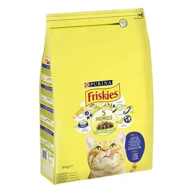 PURINA® FRISKIES® Adulto Gato con Bacalao y Verduras Vista Frontal