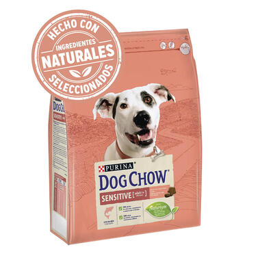 PURINA® DOG CHOW® para perros adultos con una piel, pelaje y digestión sensibles con salmón Vista Lateral