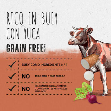 BEYOND® Grain Free Rico en Buey con Yuca Beneficios
