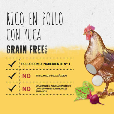 BEYOND® Grain Free Rico en Pollo con Yuca para gato Beneficios
