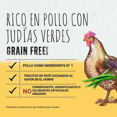 BEYOND® Grain Free Trocitos de Paté Rico en Pollo con Judías Verdes Beneficios