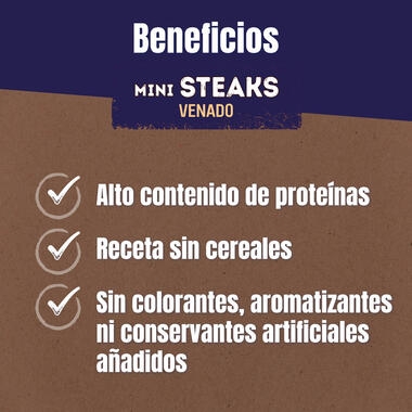 PURINA® AdVENTuROS Mini Steaks de Venado Beneficios