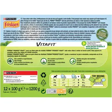 PURINA® FRISKIES® Adulto con Pollo, Cordero y Buey en Gelatina Vista Trasera