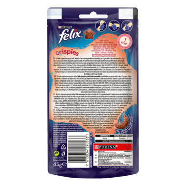 FELIX® Crispies Salmón y Trucha 45g Vista Trasera