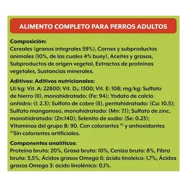 PURINA® FRISKIES® Active Carne Ración diaria y modo de empleo