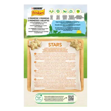 PURINA® FRISKIES® Stars Vista Trasera
