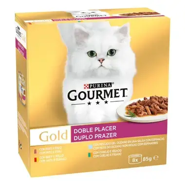 PURINA® GOURMET® GOLD Doble Placer Pack Surtido Vista Frontal