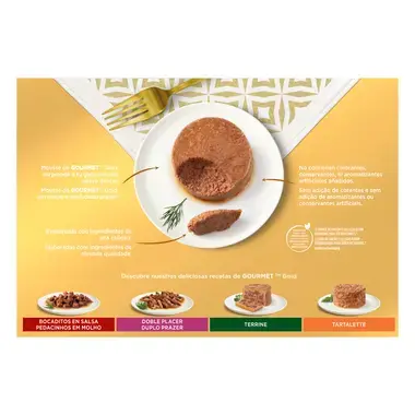 PURINA® GOURMET® GOLD Mousse Pack con Pescado del Océnao Vista Trasera