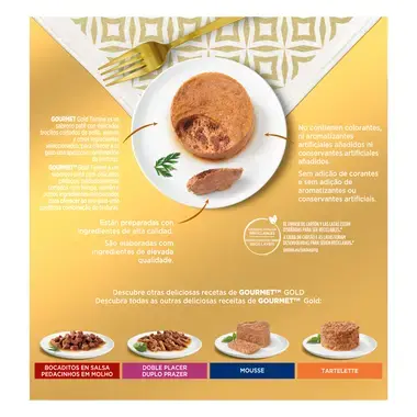 PURINA® GOURMET® GOLD Terrine Pack Surtido Vista Trasera