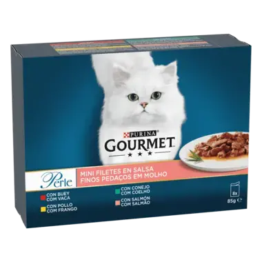 PURINA® GOURMET® PERLE Finas Láminas en Salsa Vista Frontal