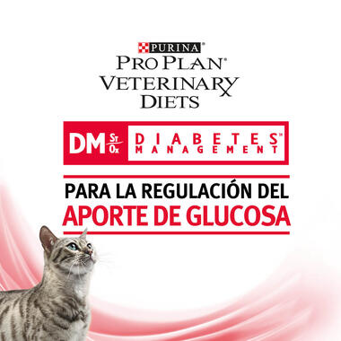 PURINA® PRO PLAN® VETERINARY DIETS Feline DM Diabetes Management Sobres Pollo Beneficios