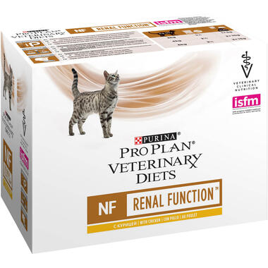 PURINA® PRO PLAN® VETERINARY DIETS Feline NF Renal Function Sobres Pollo ​​​​​Vista Frontal
