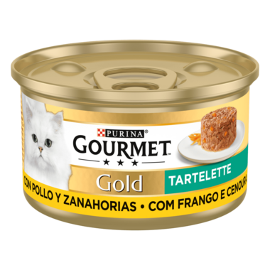 PURINA® GOURMET® GOLD Tartelette con Pollo y Zanahoria Vista Frontal