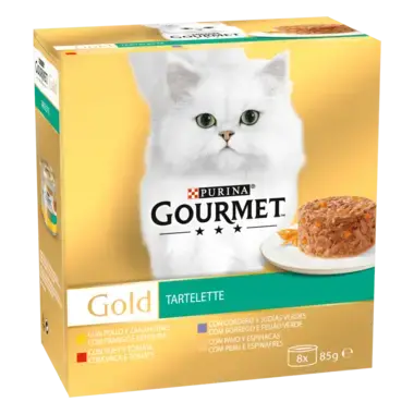 PURINA® GOURMET® GOLD Tartelette con Carnes y Verduras Pack Surtido Vista Frontal