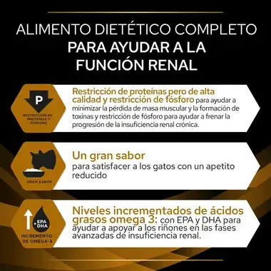 PURINA® PRO PLAN® VETERINARY DIETS Feline NF Renal Function Sobres Pollo Beneficios
