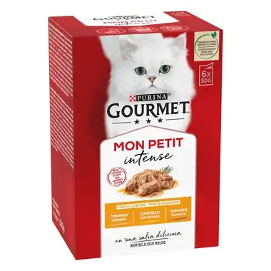 PURINA® GOURMET® MON PETIT Selección de Aves (POLLO, PATO Y PAVO) Vista Frontal