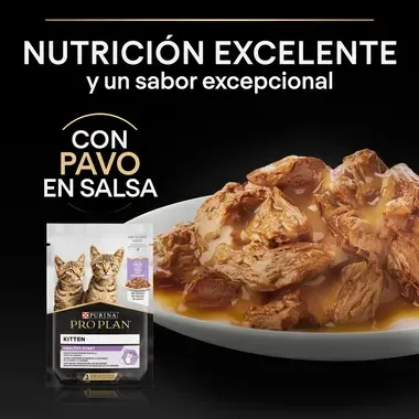 PURINA® PRO PLAN® Gato Kitten con Pavo en Salsa
