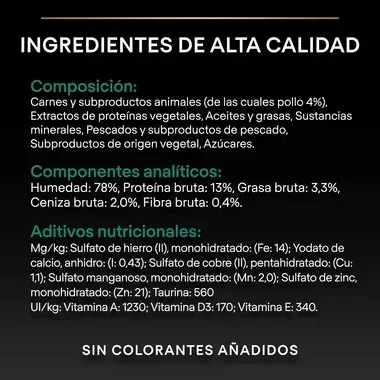 PURINA® PRO PLAN® Gato esterilizado con Pollo en Salsa