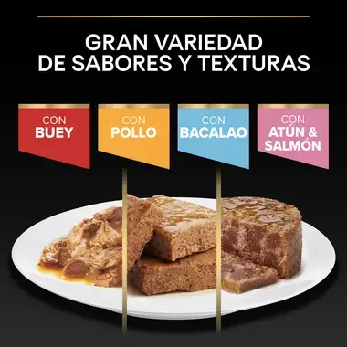 PURINA® PRO PLAN® Gato Adulto STERILISED MAINTENANCE con pollo y buey en salsa