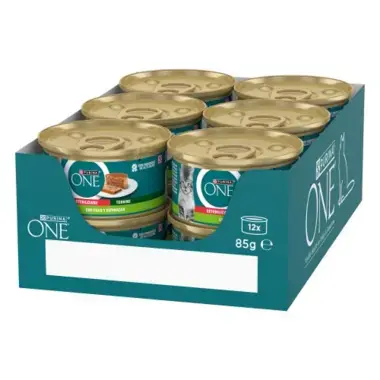 Latas de comida húmeda desde arriba