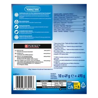 PURINA® DENTALIFE® Small Multipack 30 sticks - Parte posterior de pack de producto