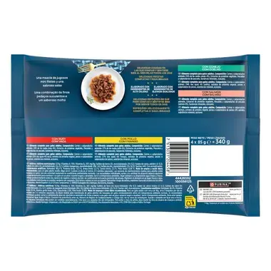 PURINA® GOURMET® Perle Finas Láminas en Salsa con Buey, Pollo, Conejo y Salmón - 2