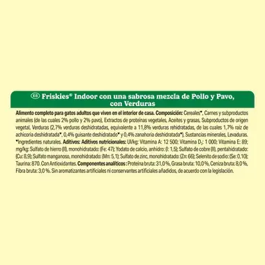PURINA® FRISKIES®  Interior con Pollo, Pavo y Verduras