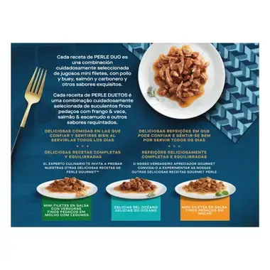PURINA® GOURMET® Perle Finas Láminas DUO con Pescados - 4