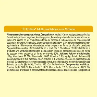 PURINA® FRISKIES®  Adulto con Salmón y Verduras